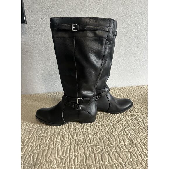 Comfortview Women's Wide Width The Janis Wide Calf Leather Boot New 9.5 - Picture 10 of 12